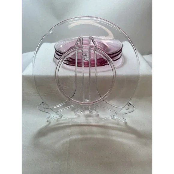 Tiffin Franciscan Wistaria Pink Luncheon 8 1/8 in Plates, Set of Four Plates - Picture 7 of 8